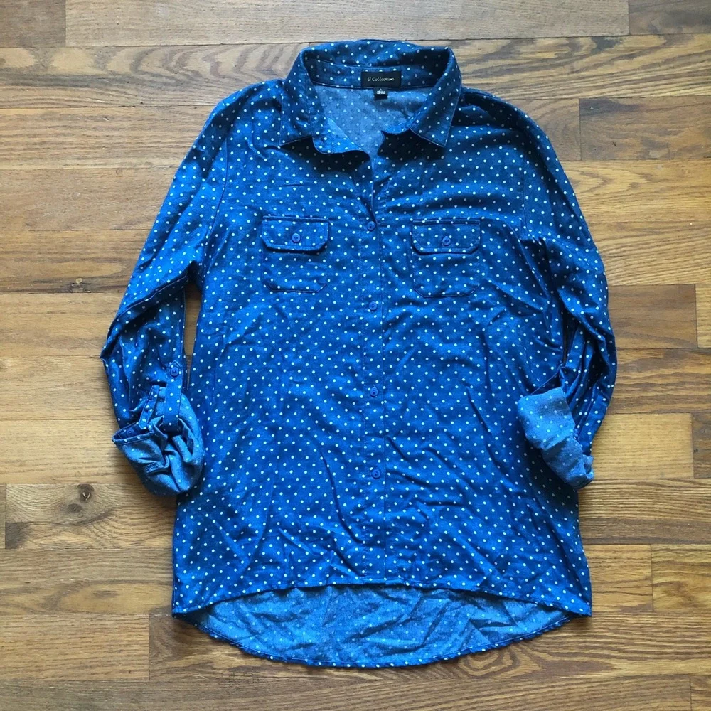 🩵Soft Dotted Button Down - Picture 6 of 8